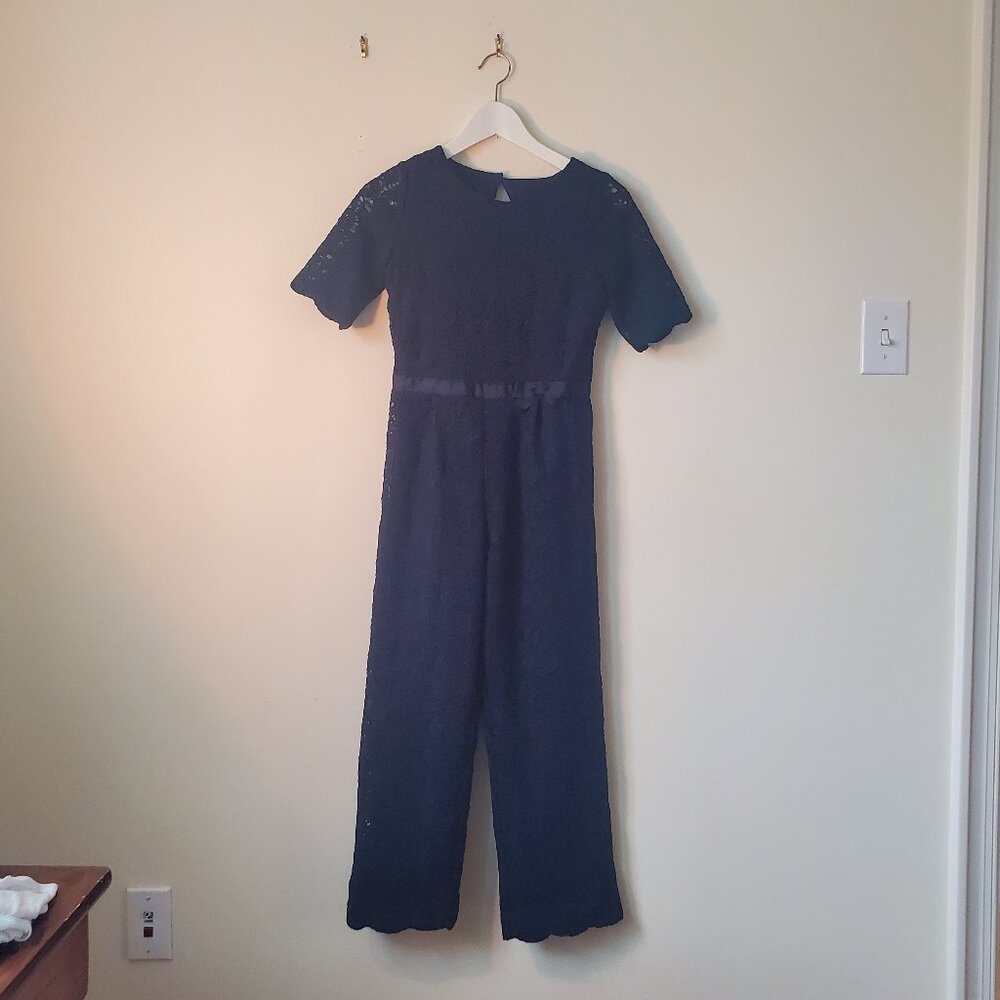Girls size 12 Janie and Jack navy pantsuit